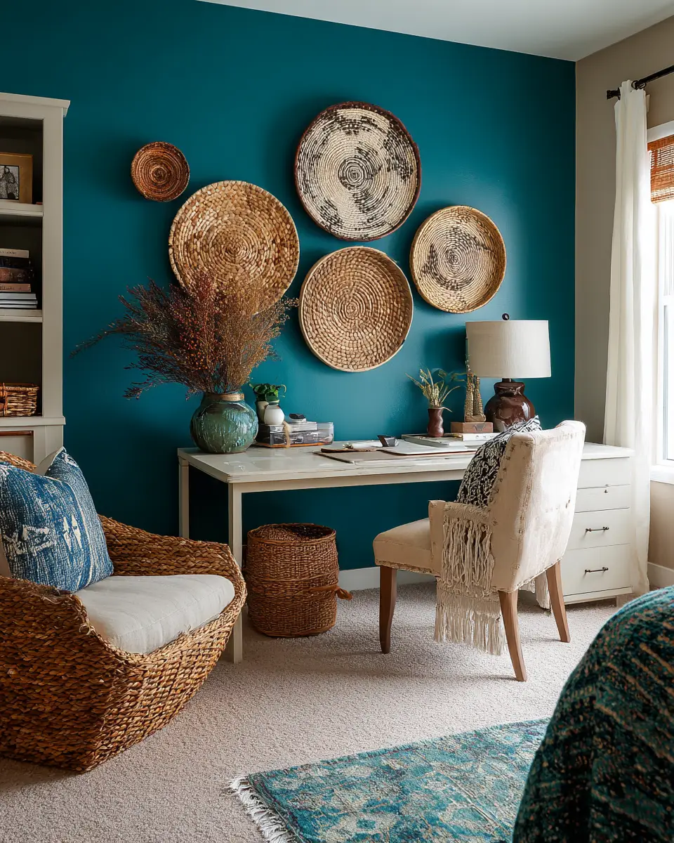 Turquoise Boho Home Office Decor Ideas