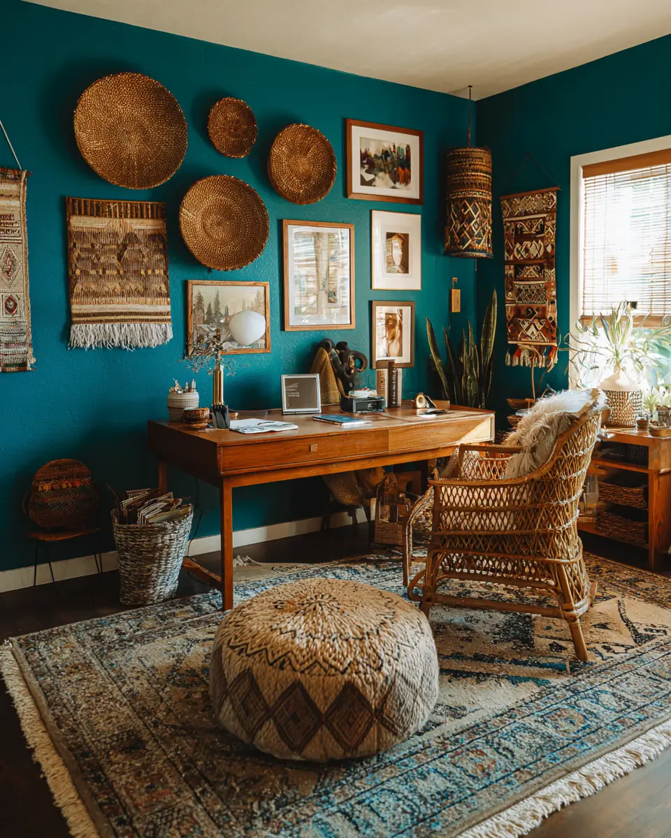 Turquoise Boho Home Office Decor Ideas