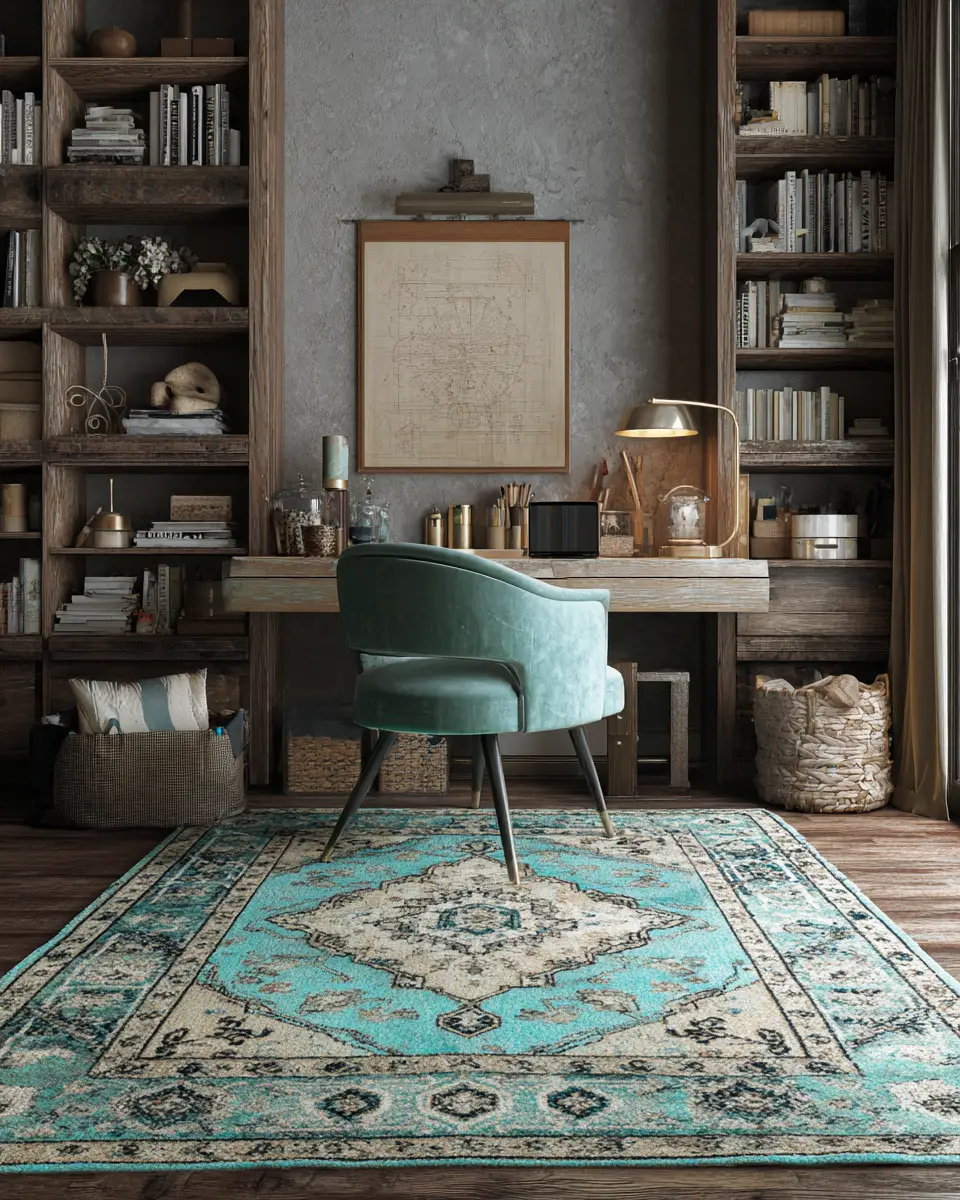 Turquoise Boho Home Office Decor Ideas