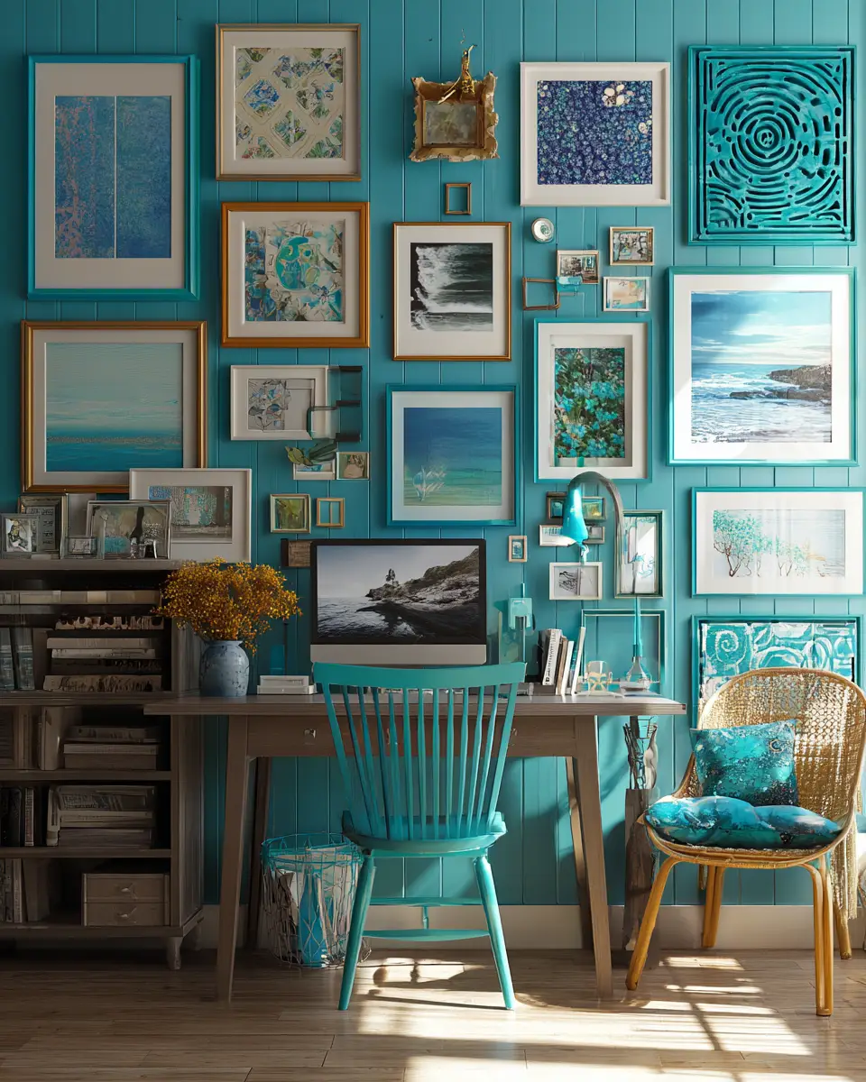 Turquoise Boho Home Office Decor Ideas