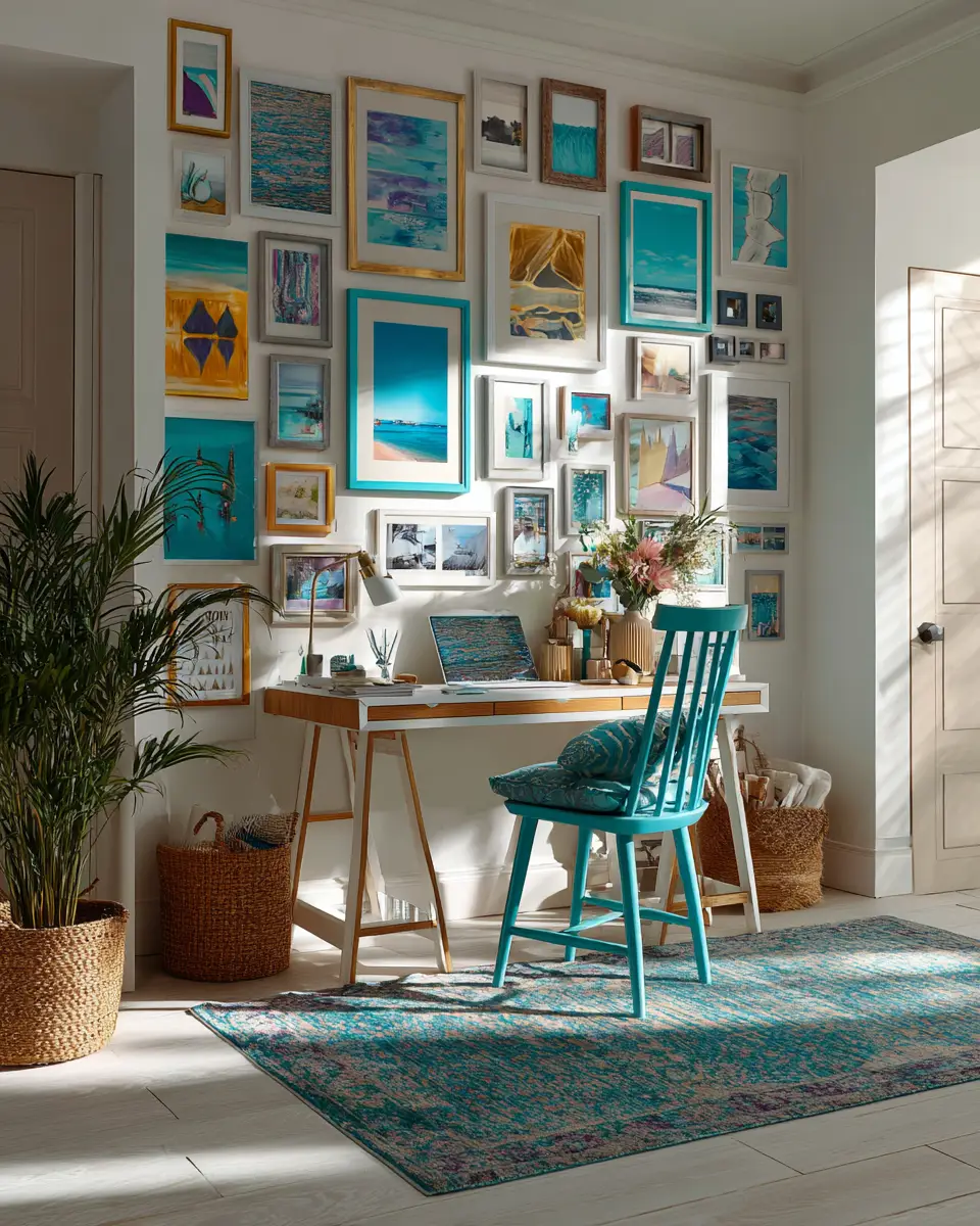 Turquoise Boho Home Office Decor Ideas