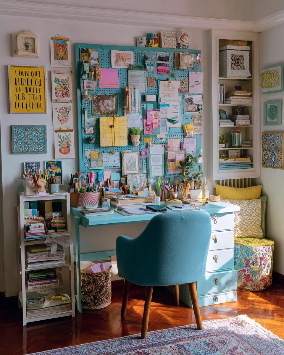 Turquoise Boho Home Office Decor Ideas