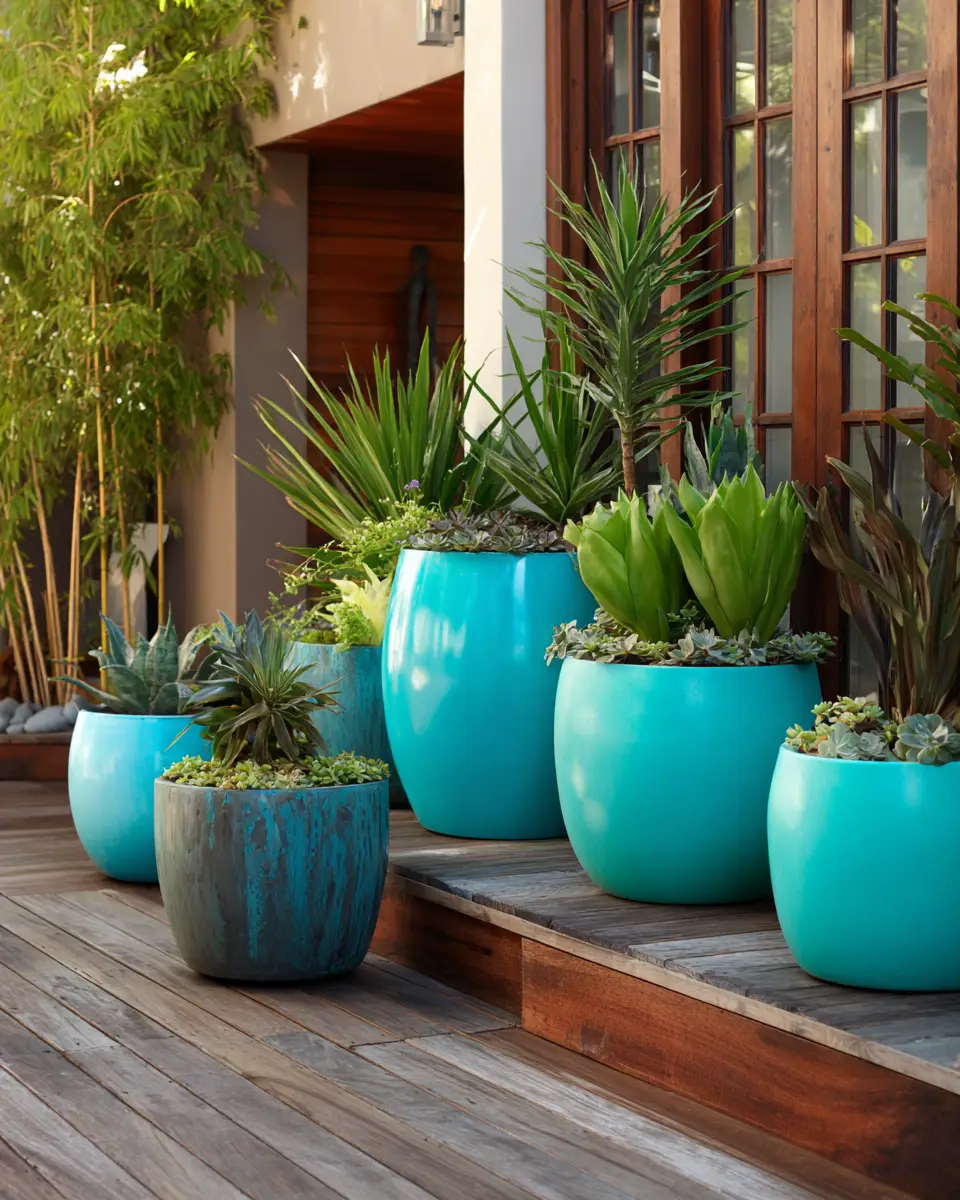 Turquoise Contemporary Patio Decor Ideas