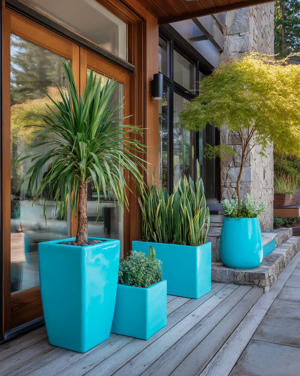 Turquoise Contemporary Patio Decor Ideas