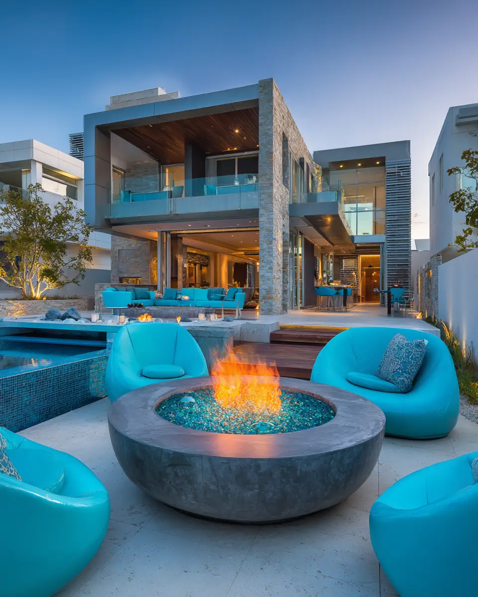 Turquoise Contemporary Patio Decor Ideas