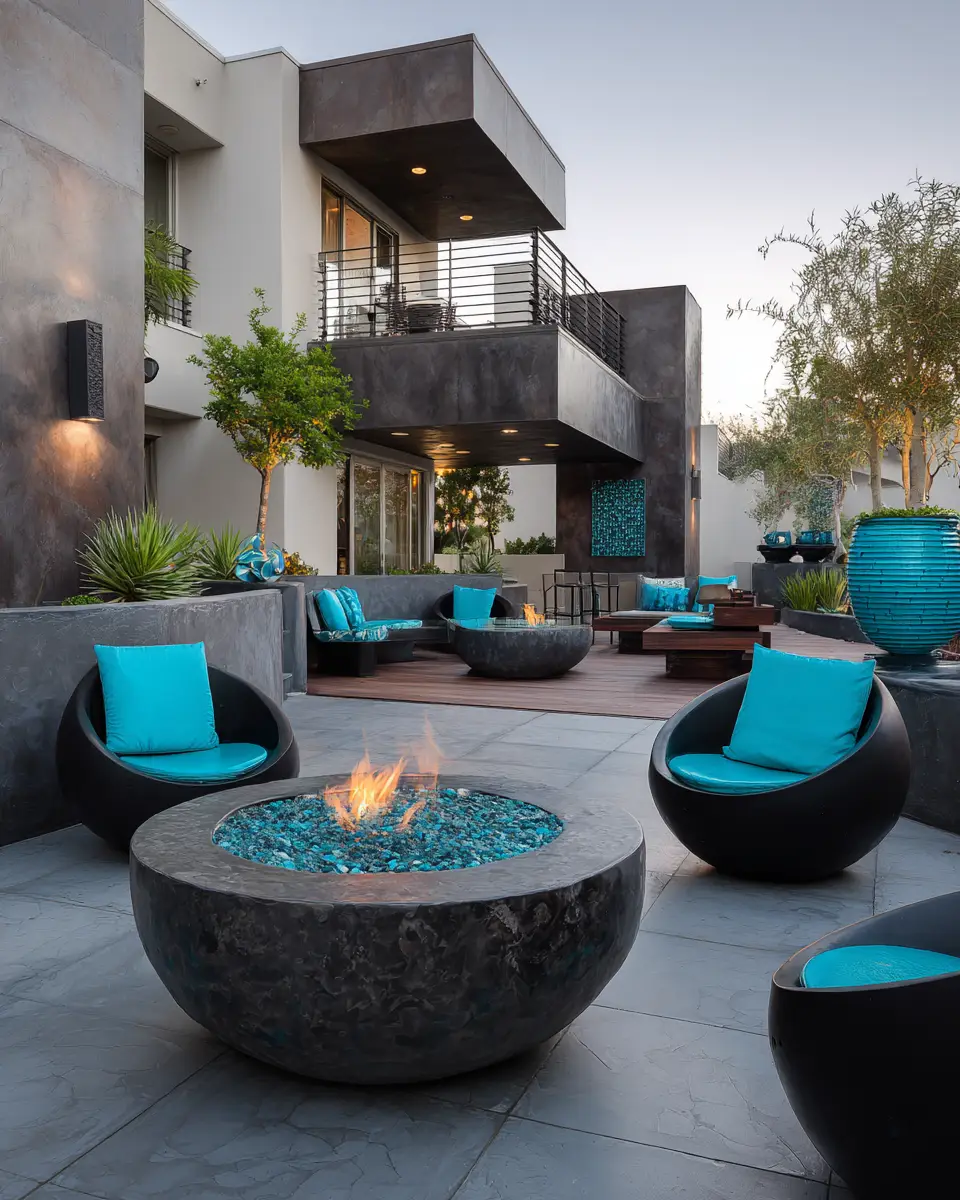 Turquoise Contemporary Patio Decor Ideas
