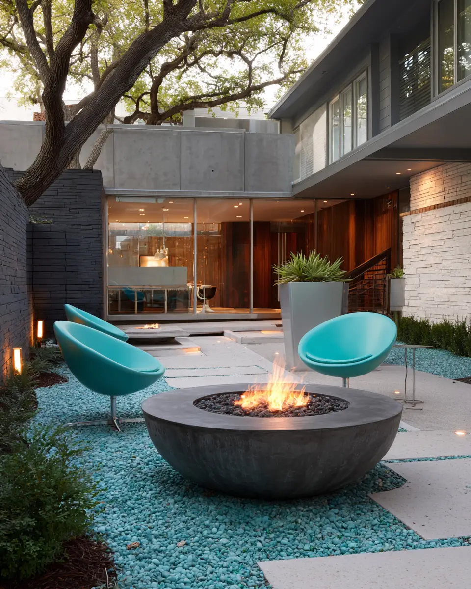 Turquoise Contemporary Patio Decor Ideas