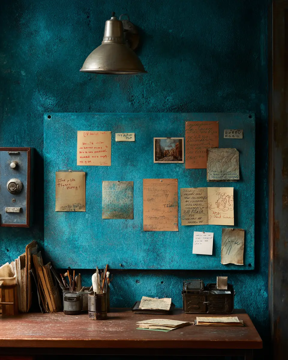 Turquoise Industrial Home Office Decor Ideas
