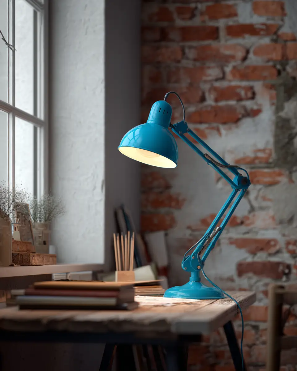 Turquoise Industrial Home Office Decor Ideas