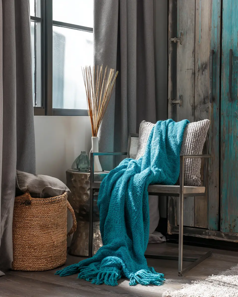 Turquoise Industrial Home Office Decor Ideas