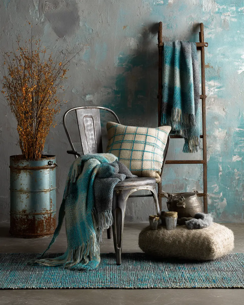 Turquoise Industrial Home Office Decor Ideas