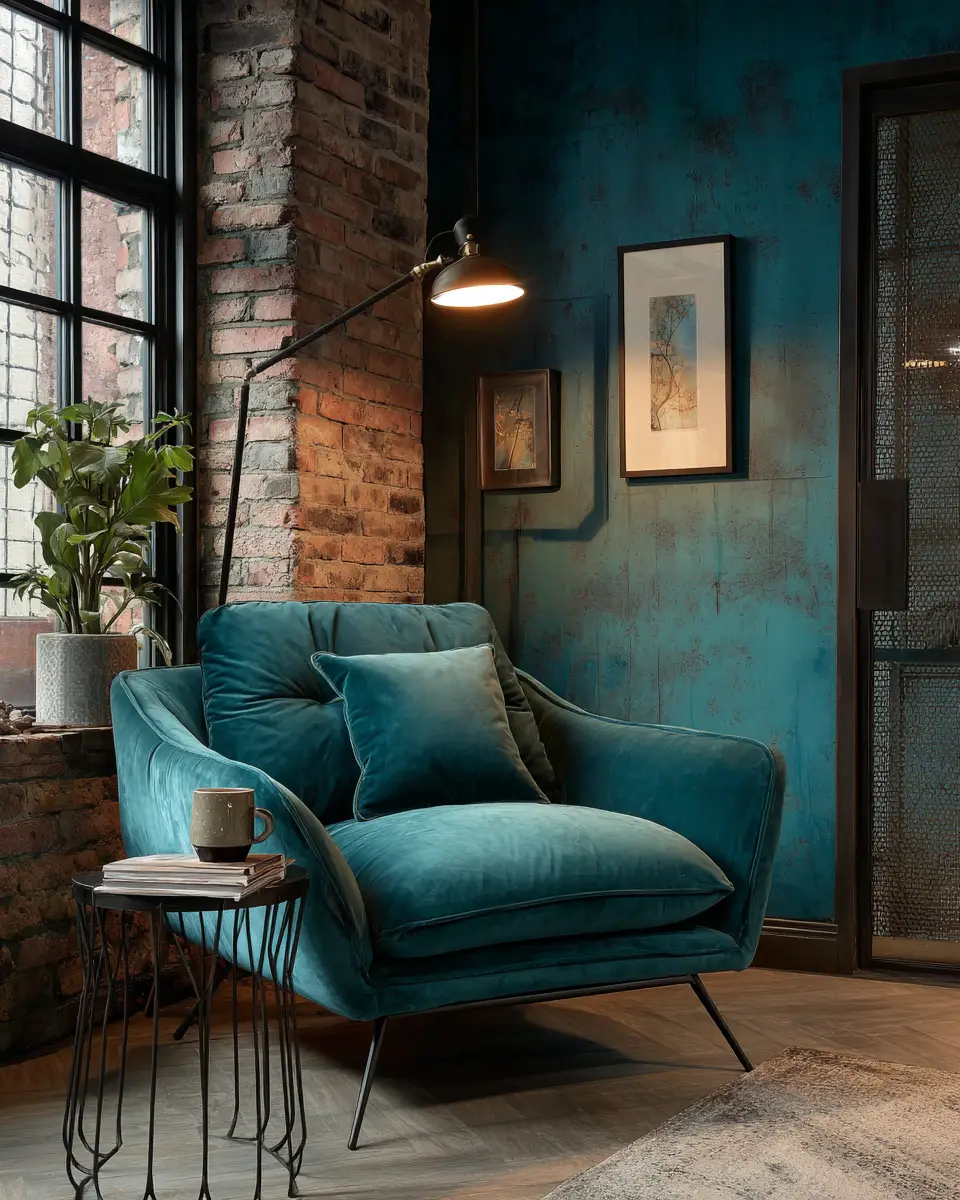 Turquoise Industrial Home Office Decor Ideas