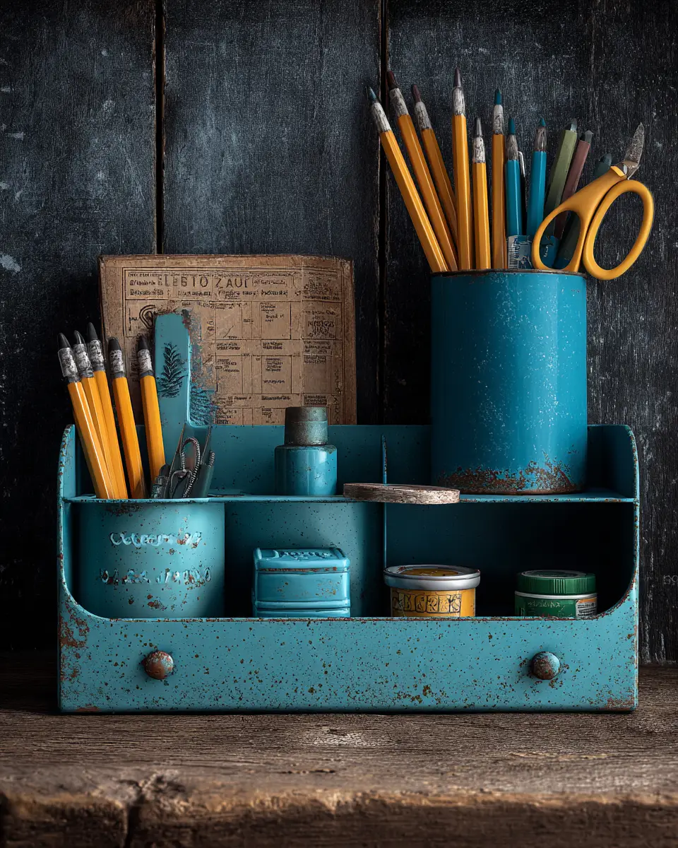 Turquoise Industrial Home Office Decor Ideas
