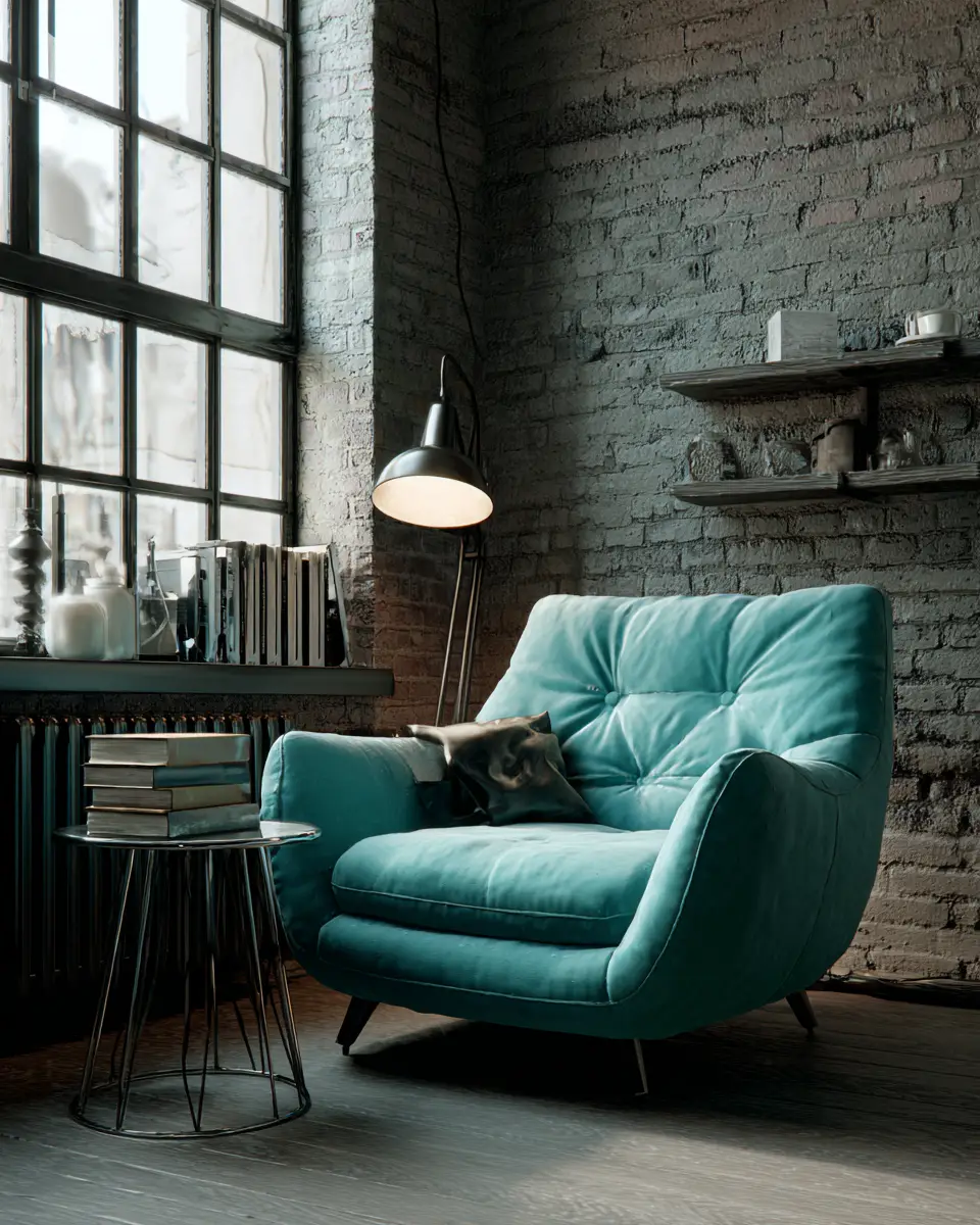 Turquoise Industrial Home Office Decor Ideas