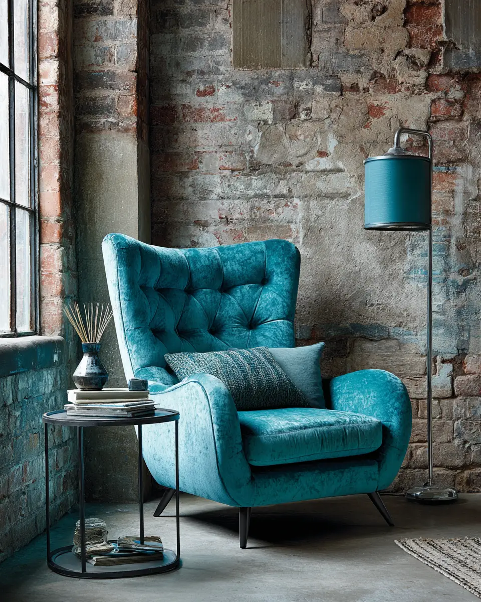 Turquoise Industrial Home Office Decor Ideas