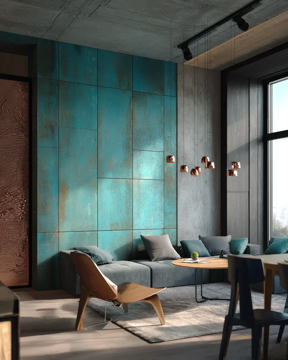 Turquoise Industrial Home Office Decor Ideas