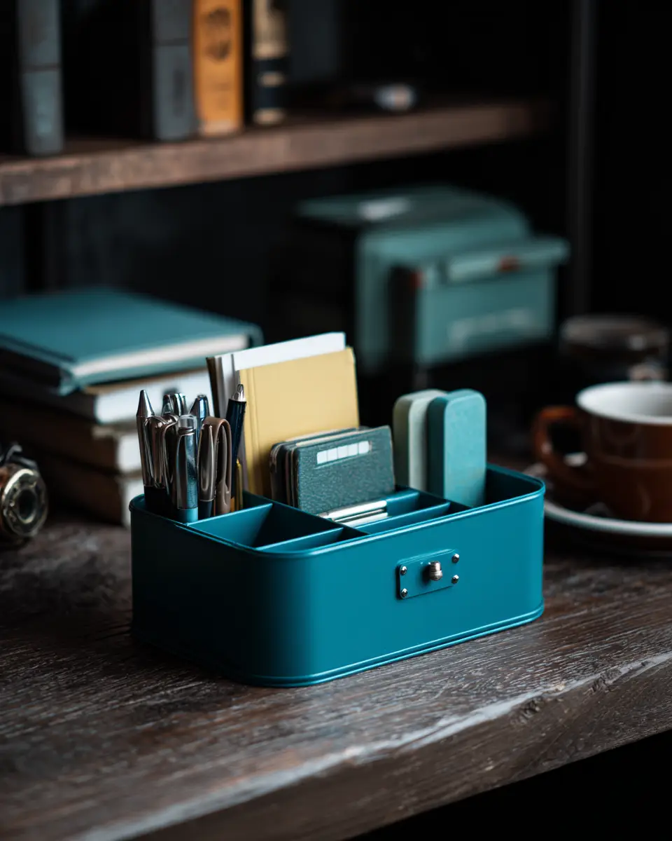 Turquoise Industrial Home Office Decor Ideas