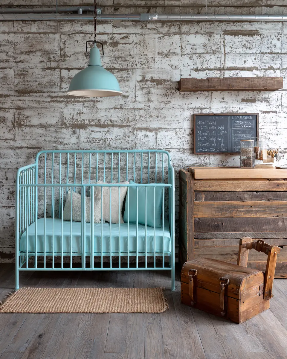 Turquoise Industrial Nursery Decor Ideas