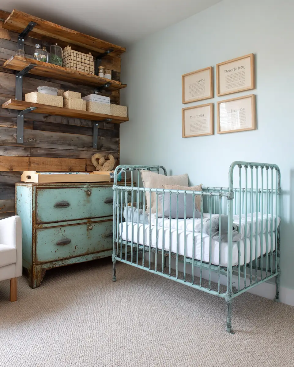 Turquoise Industrial Nursery Decor Ideas