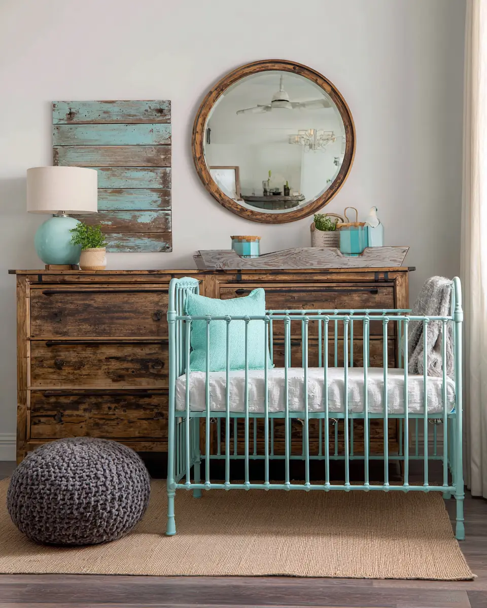 Turquoise Industrial Nursery Decor Ideas