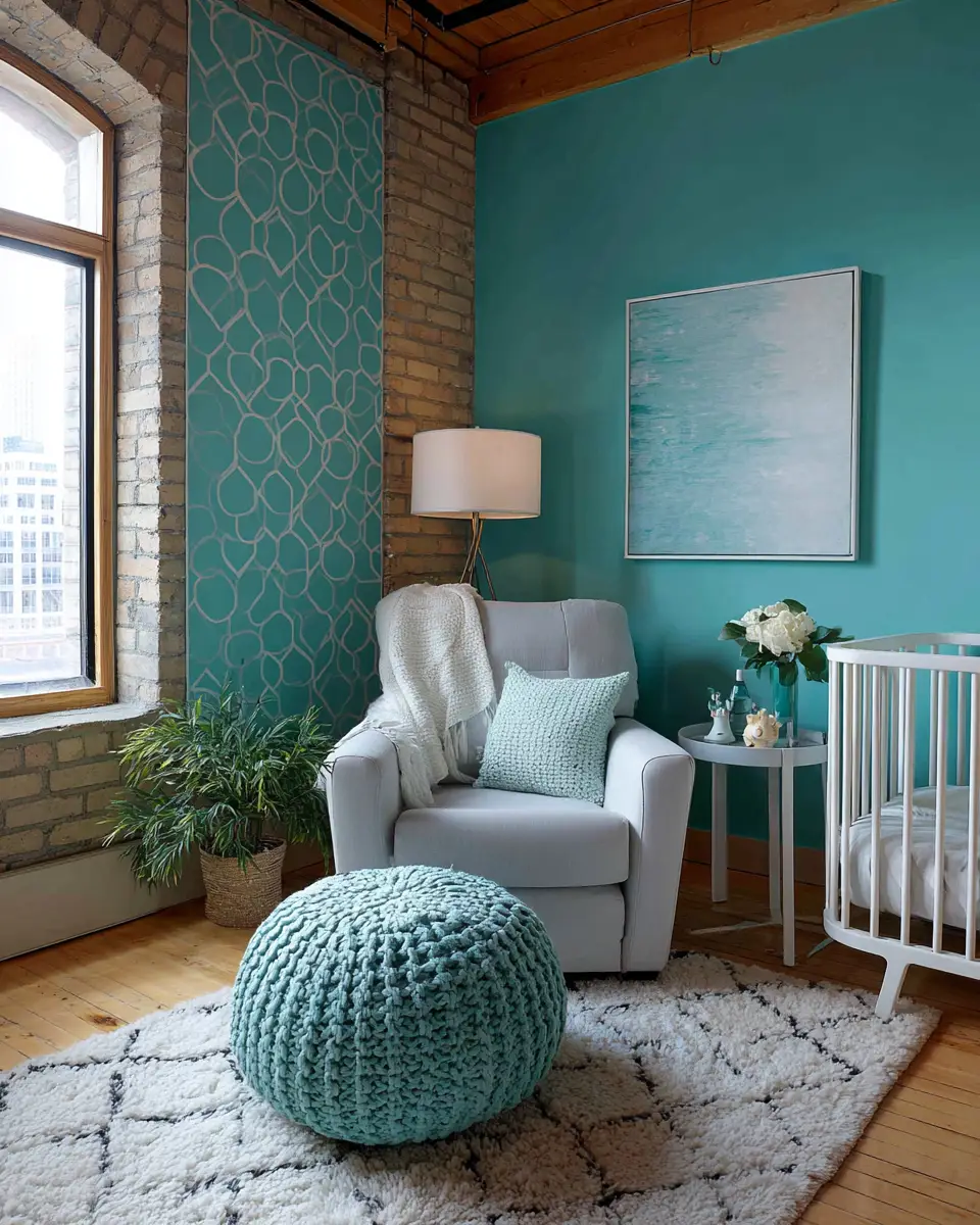 Turquoise Industrial Nursery Decor Ideas