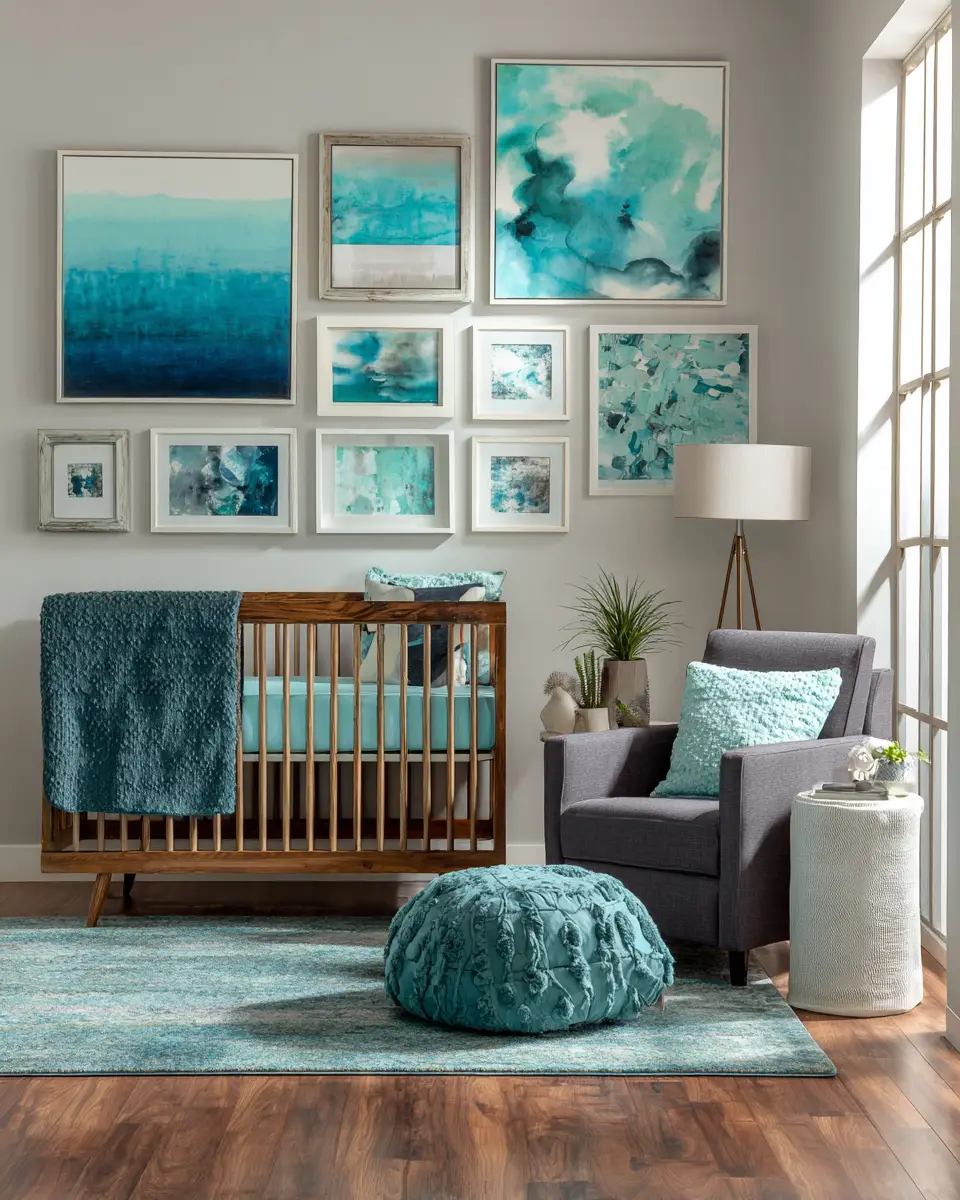 Turquoise Industrial Nursery Decor Ideas