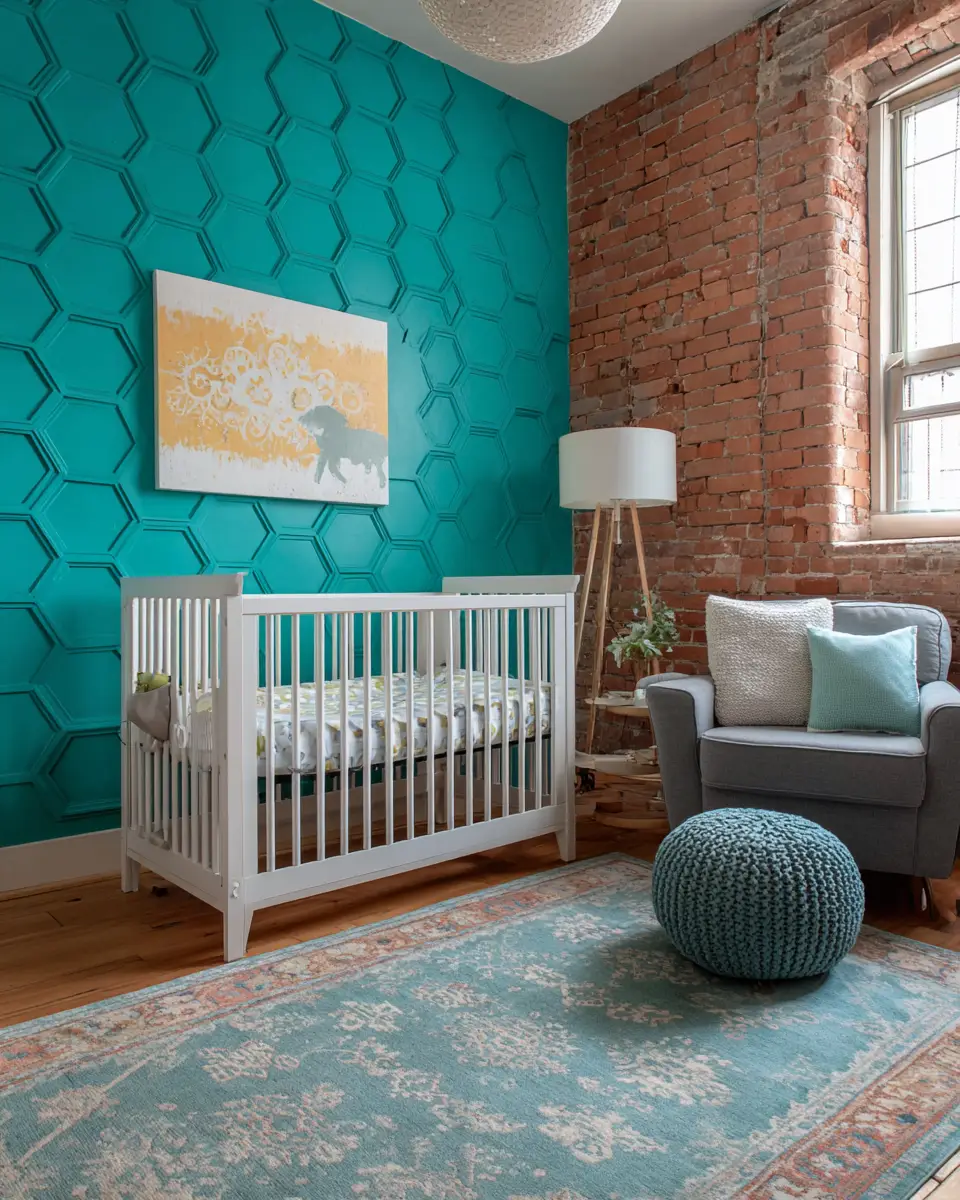 Turquoise Industrial Nursery Decor Ideas