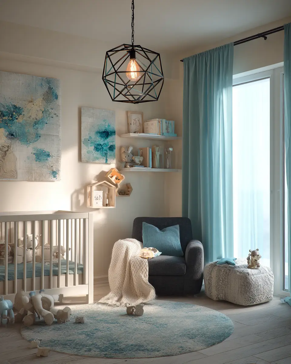 Turquoise Industrial Nursery Decor Ideas
