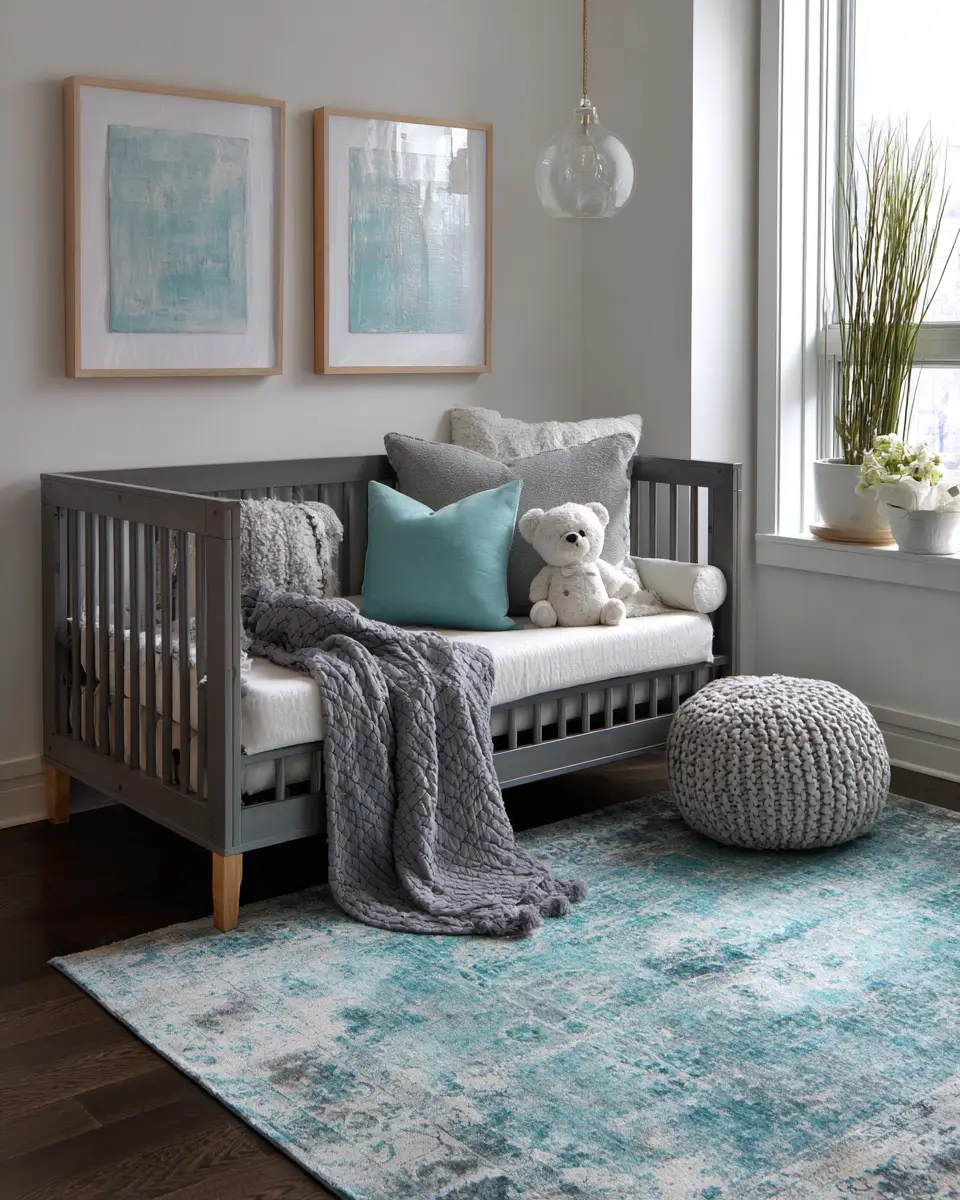 Turquoise Industrial Nursery Decor Ideas