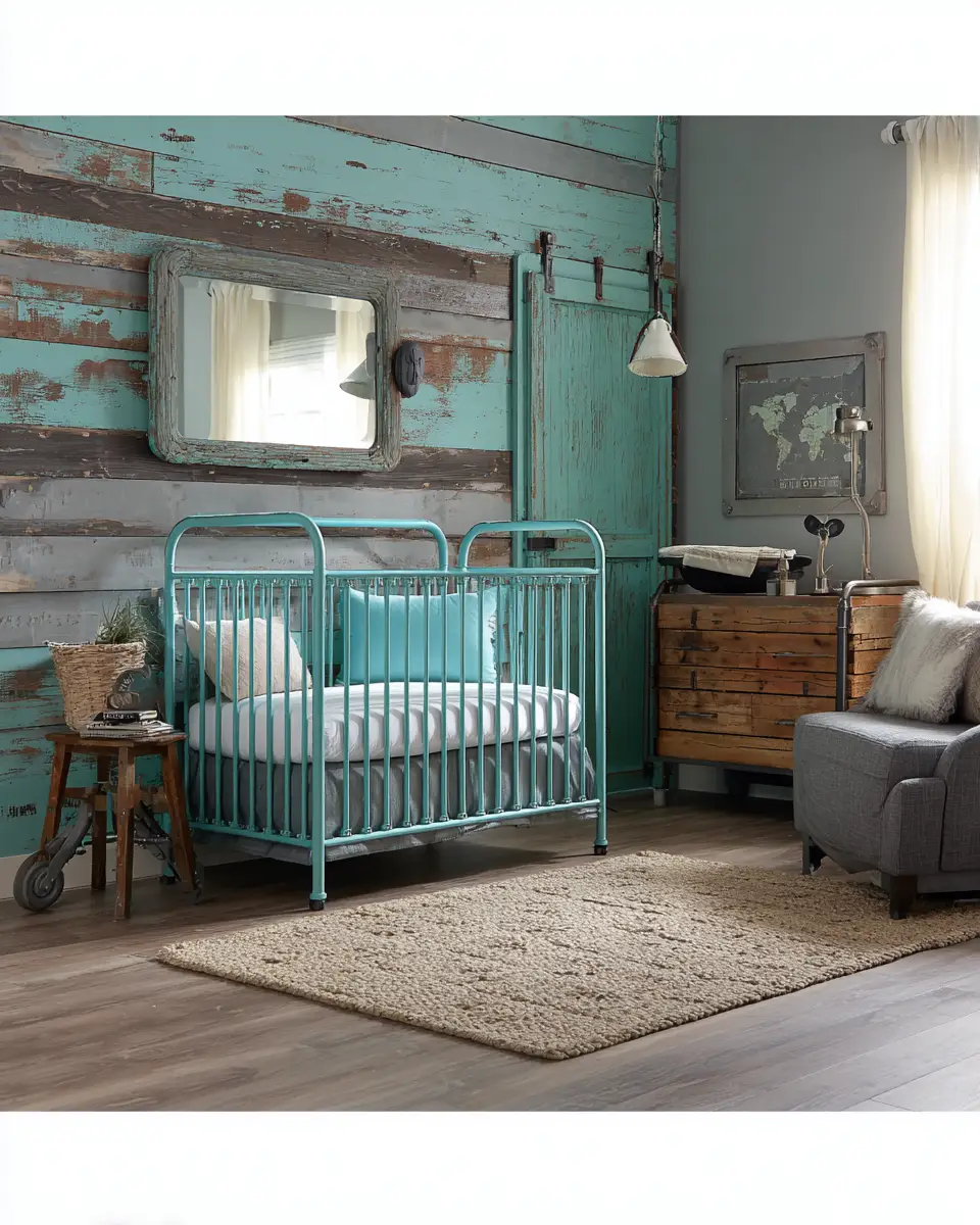 Turquoise Industrial Nursery Decor Ideas