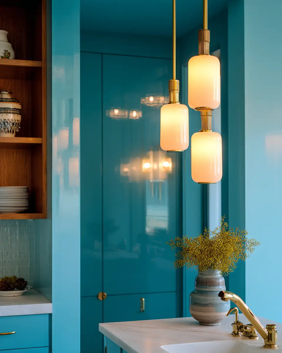 Turquoise Mid-Century Modern Laundry Room Decor Ideas