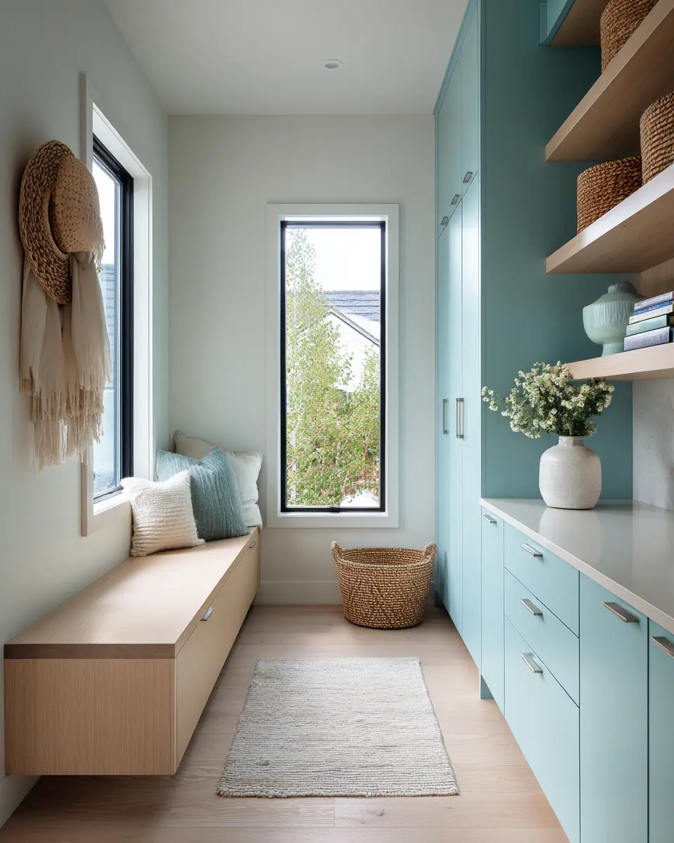 Turquoise Mid-Century Modern Laundry Room Decor Ideas