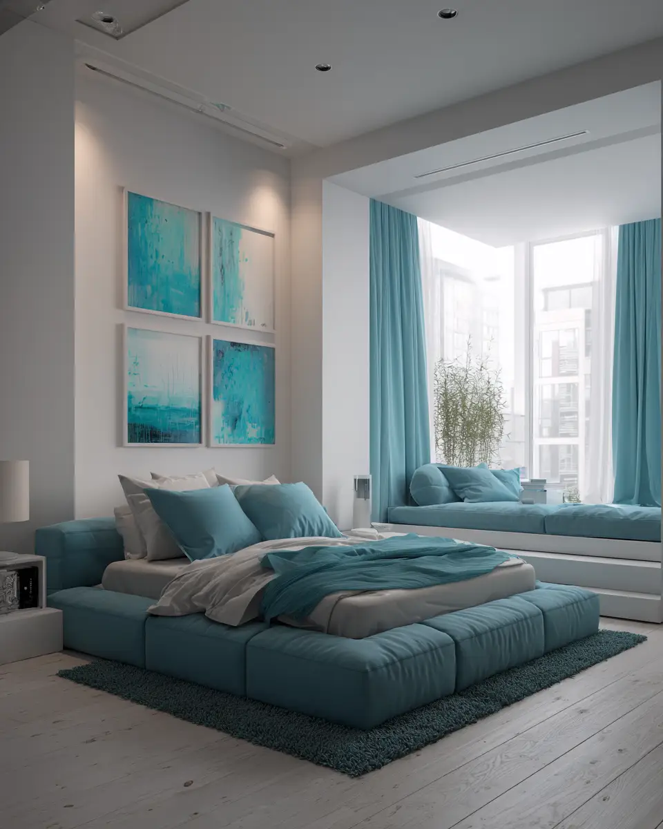 Turquoise Minimalist Bedroom Decor Ideas