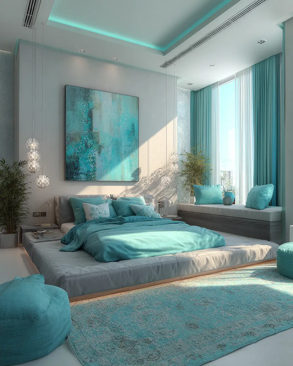Turquoise Minimalist Bedroom Decor Ideas