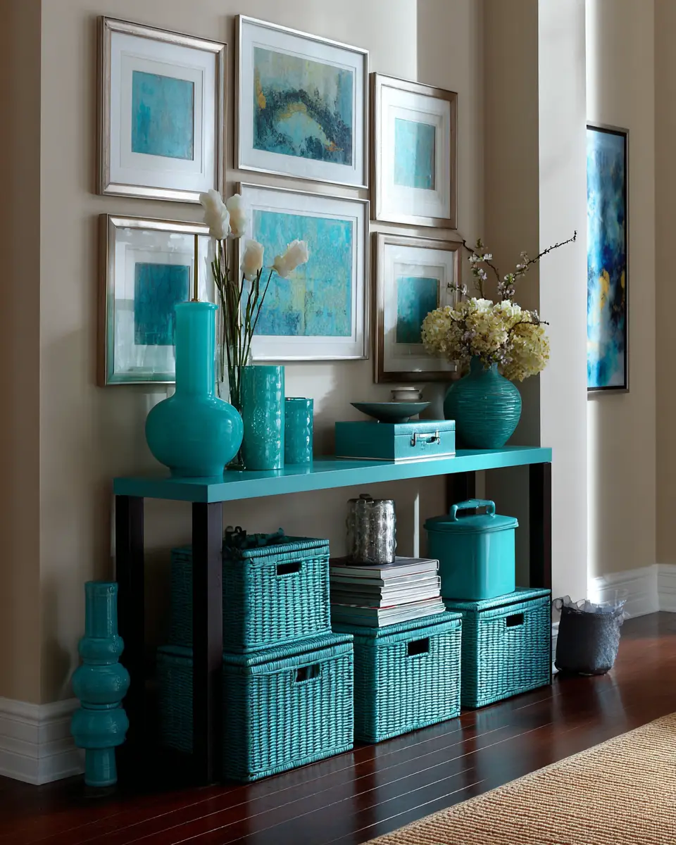 Turquoise Modern Entryway Decor Ideas