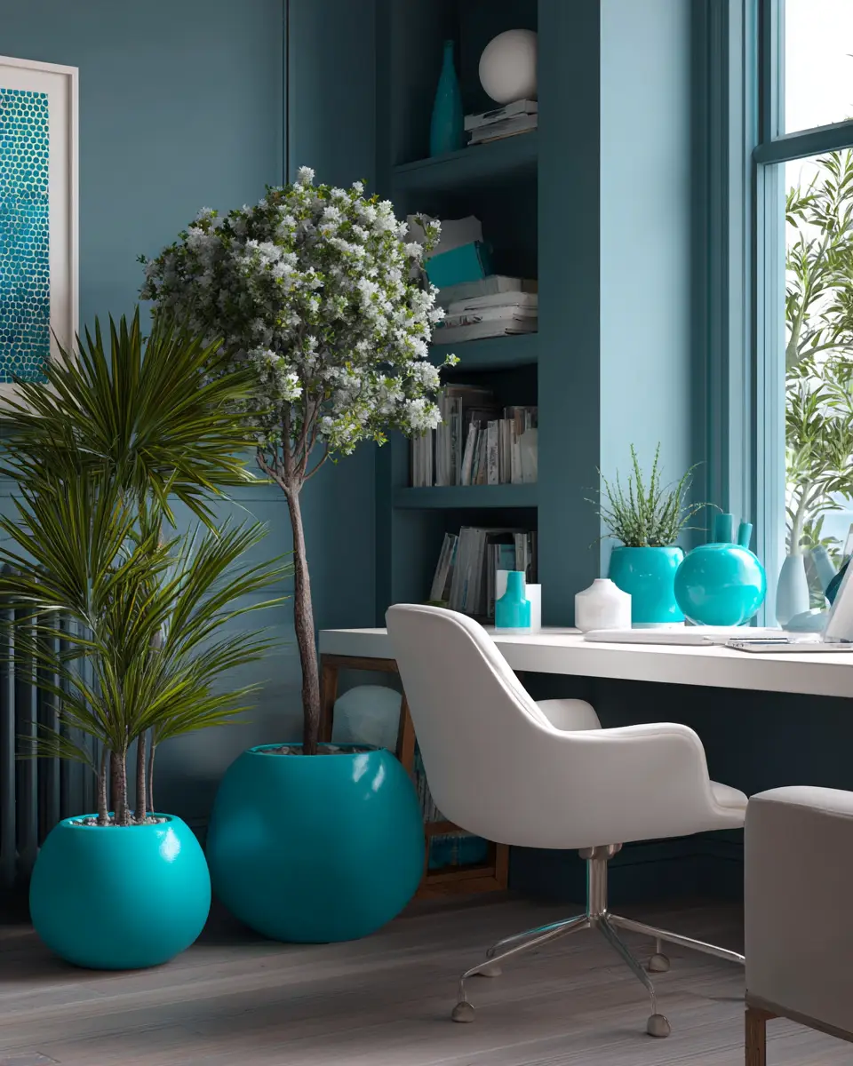 Turquoise Modern Home Office Decor Ideas