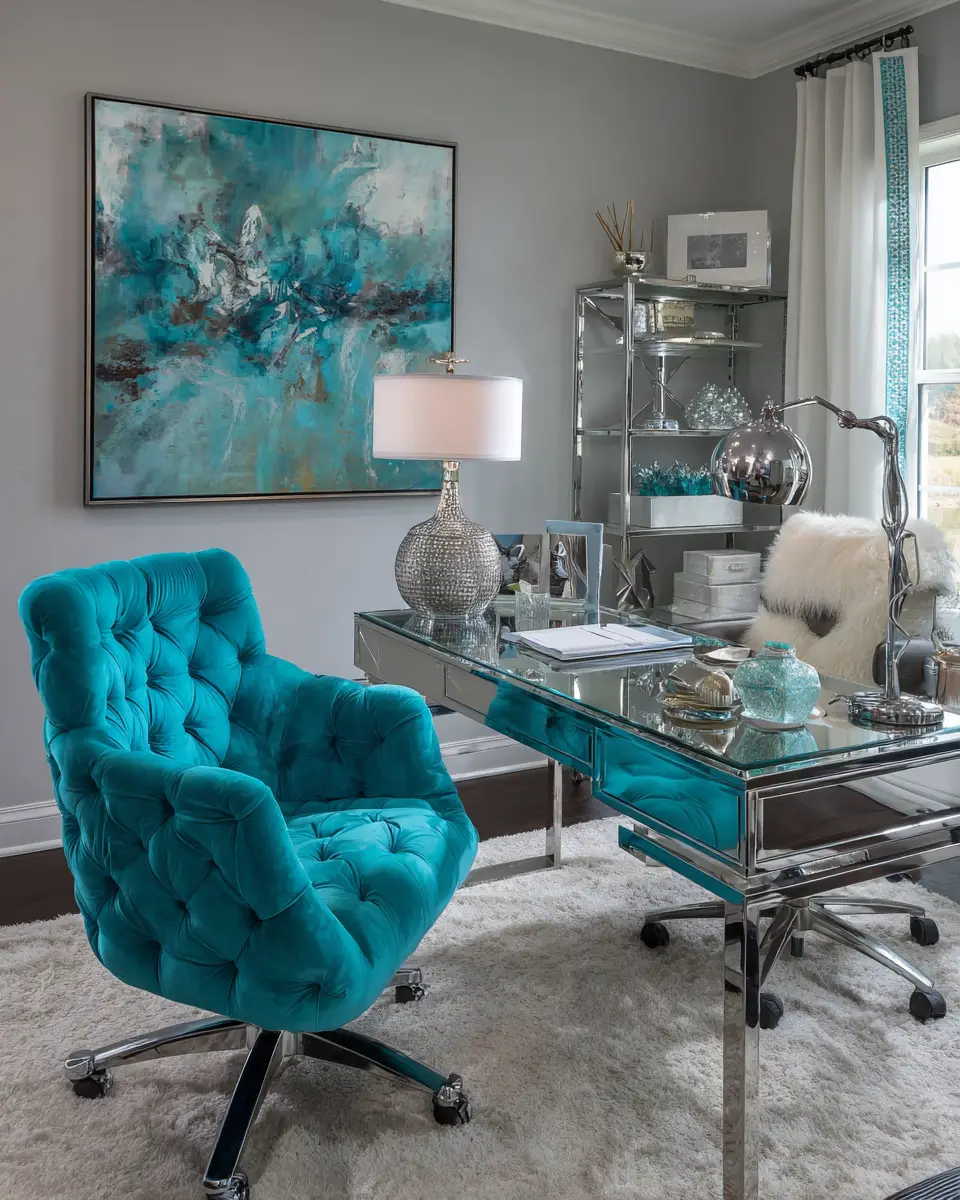 Turquoise Modern Home Office Decor Ideas