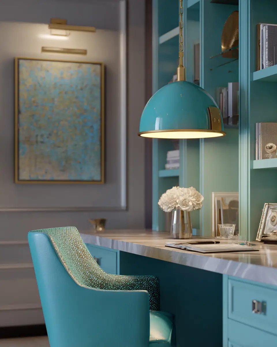 Turquoise Modern Home Office Decor Ideas