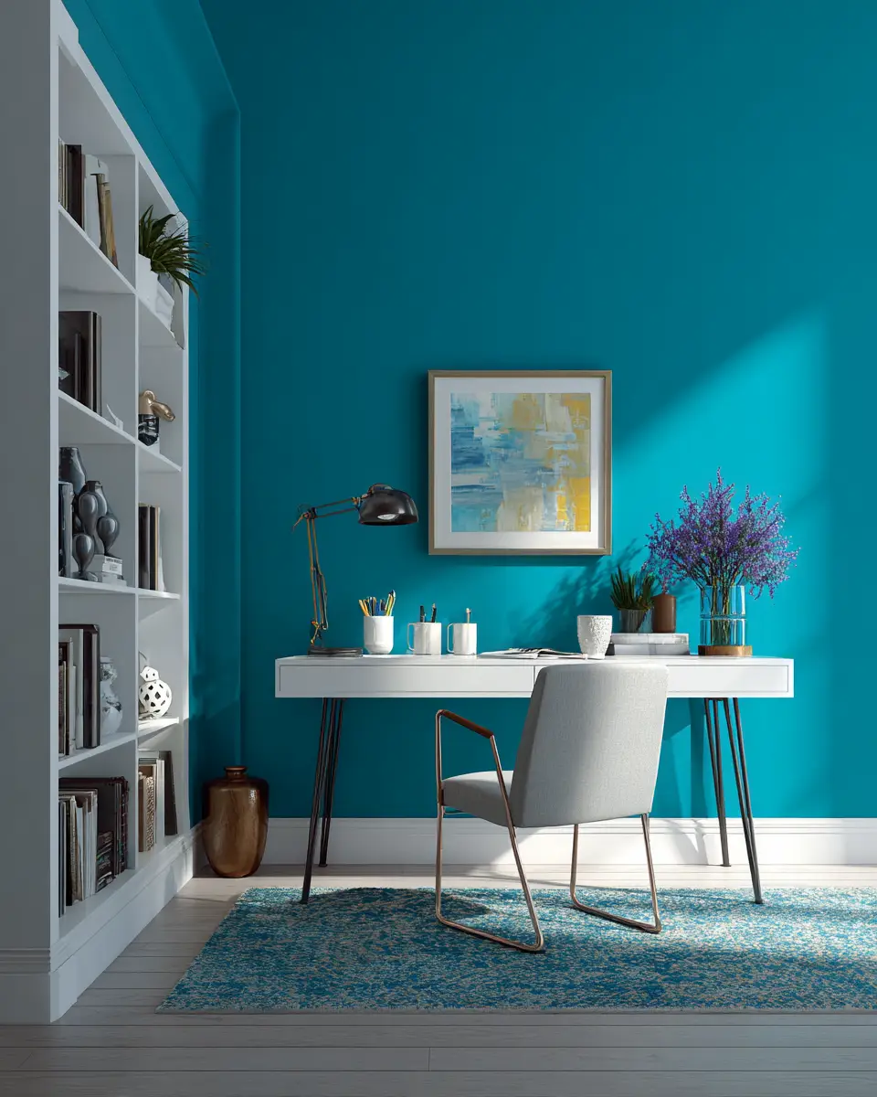 Turquoise Modern Home Office Decor Ideas