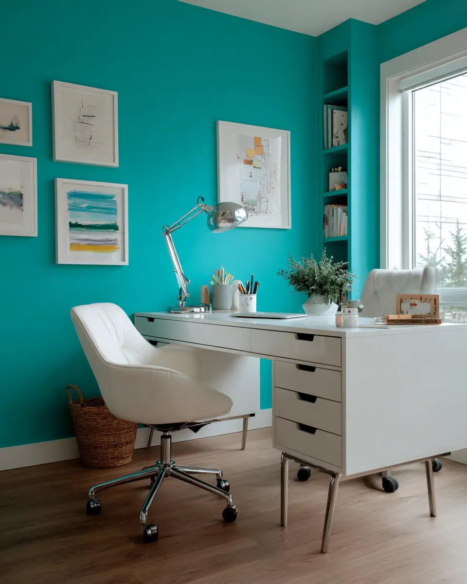Turquoise Modern Home Office Decor Ideas