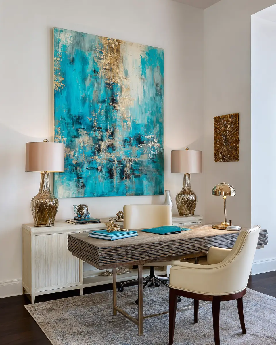 Turquoise Modern Home Office Decor Ideas