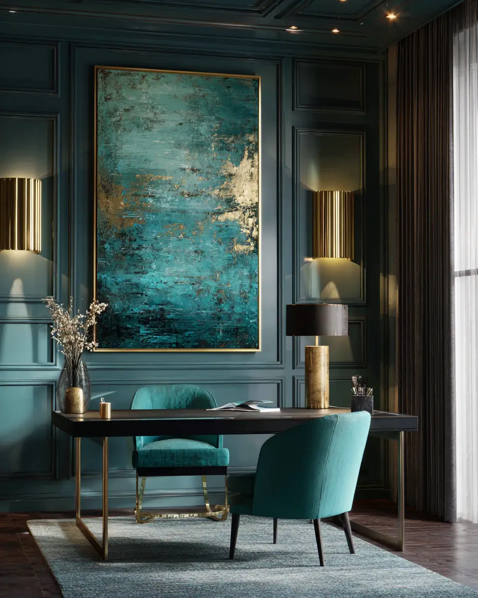 Turquoise Modern Home Office Decor Ideas