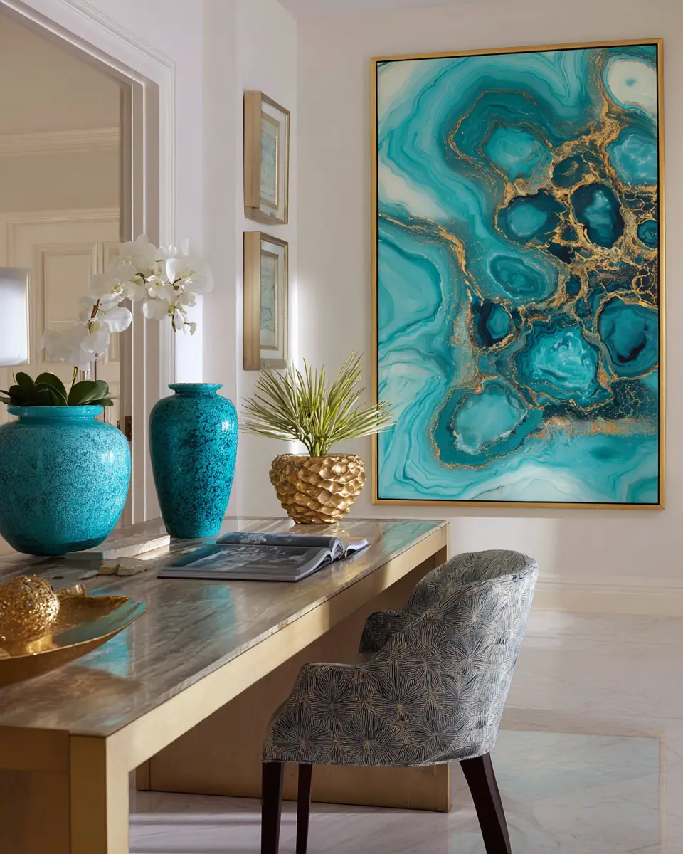 Turquoise Modern Home Office Decor Ideas