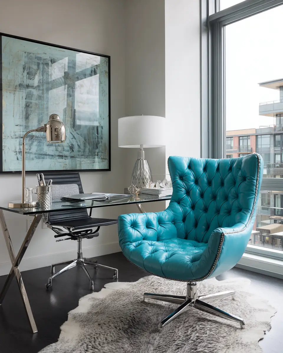 Turquoise Modern Home Office Decor Ideas