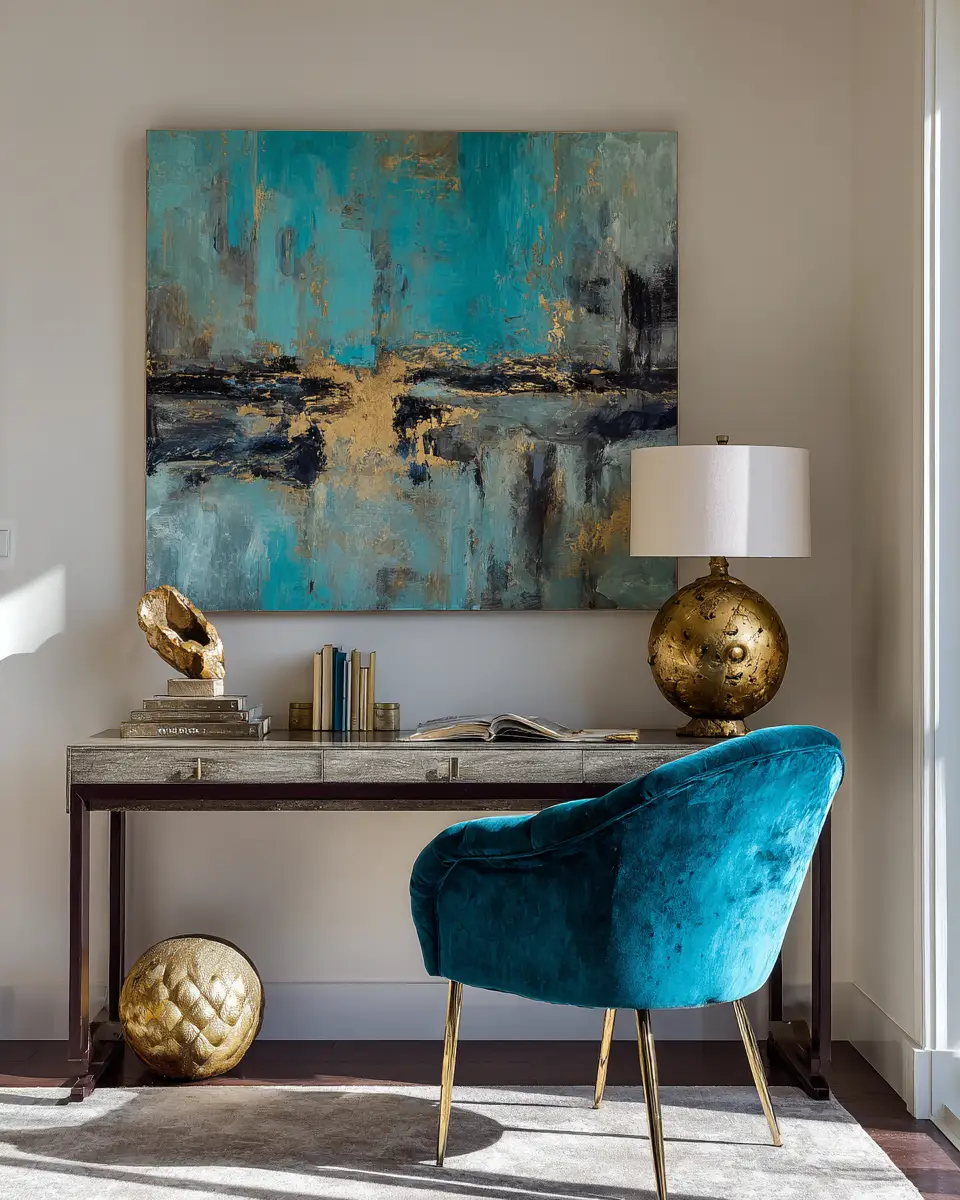 Turquoise Modern Home Office Decor Ideas