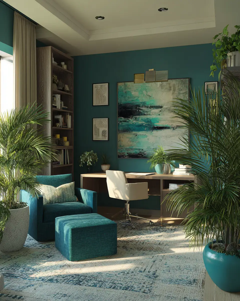 Turquoise Modern Home Office Decor Ideas