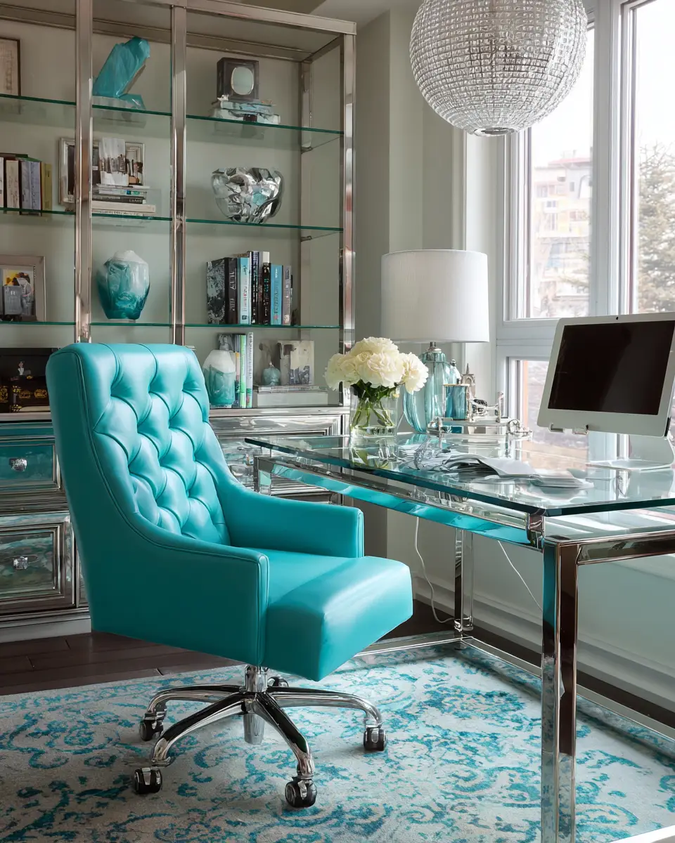 Turquoise Modern Home Office Decor Ideas