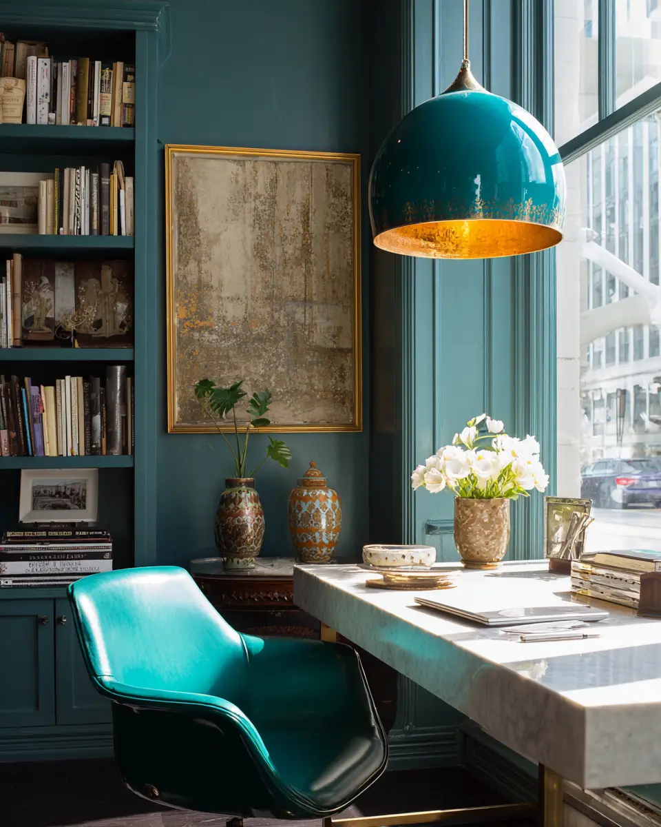 Turquoise Modern Home Office Decor Ideas