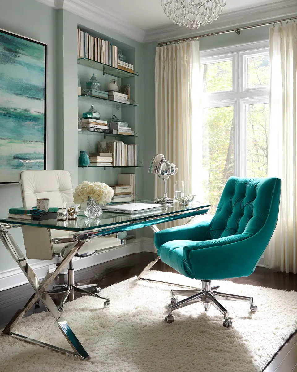 Turquoise Modern Home Office Decor Ideas