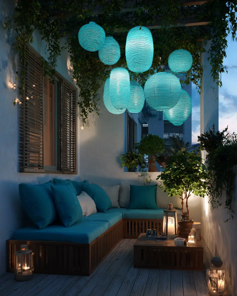 Turquoise Organic Modern Balcony Decor Ideas - Featured